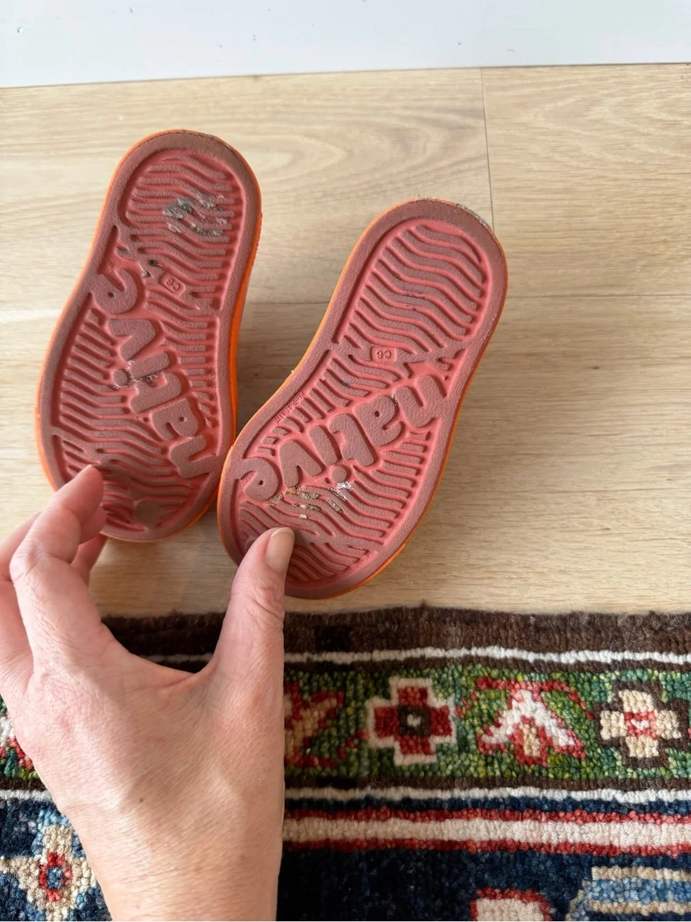 Native Kids Water Shoes in Rust and Bright Orange